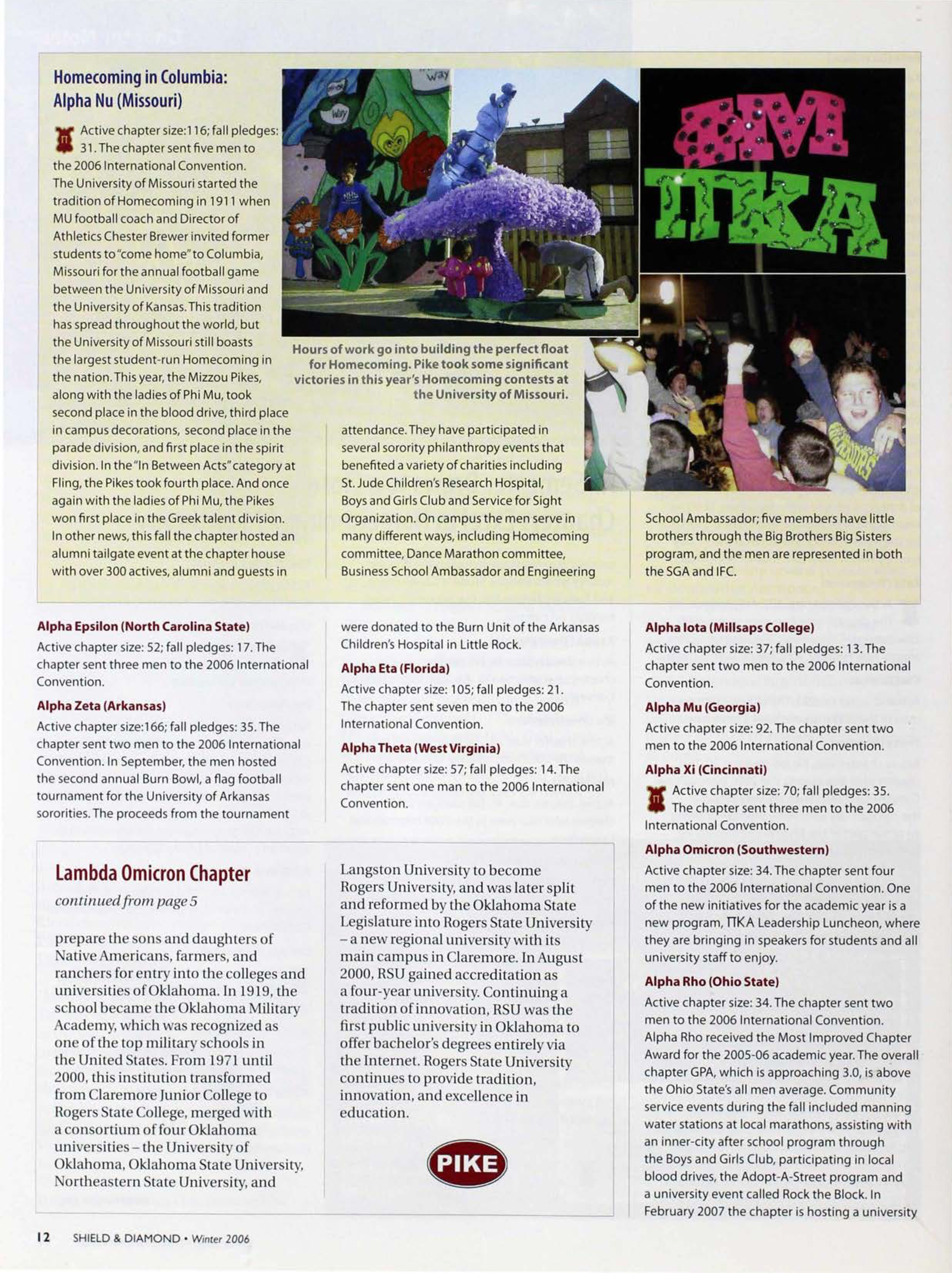 Expansion: Lambda Omicron Chapter Chartered At Rogers State University, Continued